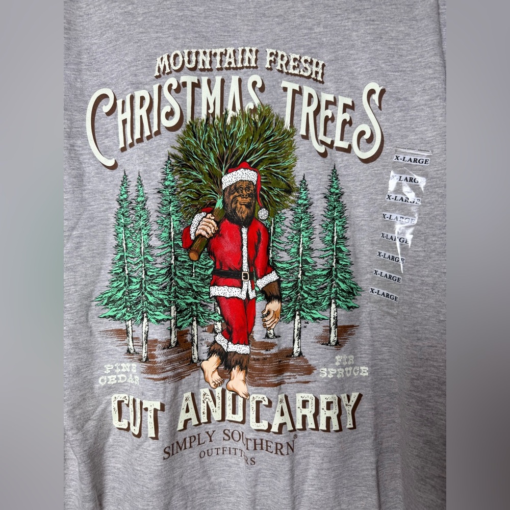Simply Southern "Mountain Fresh Christmas Trees Cut and Carry” Long Sleeve Tee - Picture 2 of 6